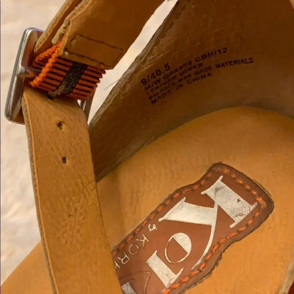 Women's Orange Platform Wedge Sandals with Ankle Strap